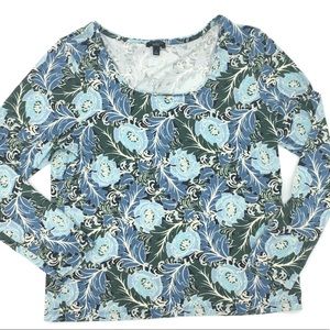 Talbots Floral Feathers Top